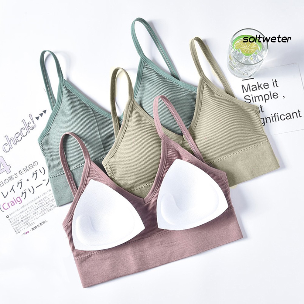 Áo Ngực Thể Thao Co Giãn Màu Trơn Cho Nữ