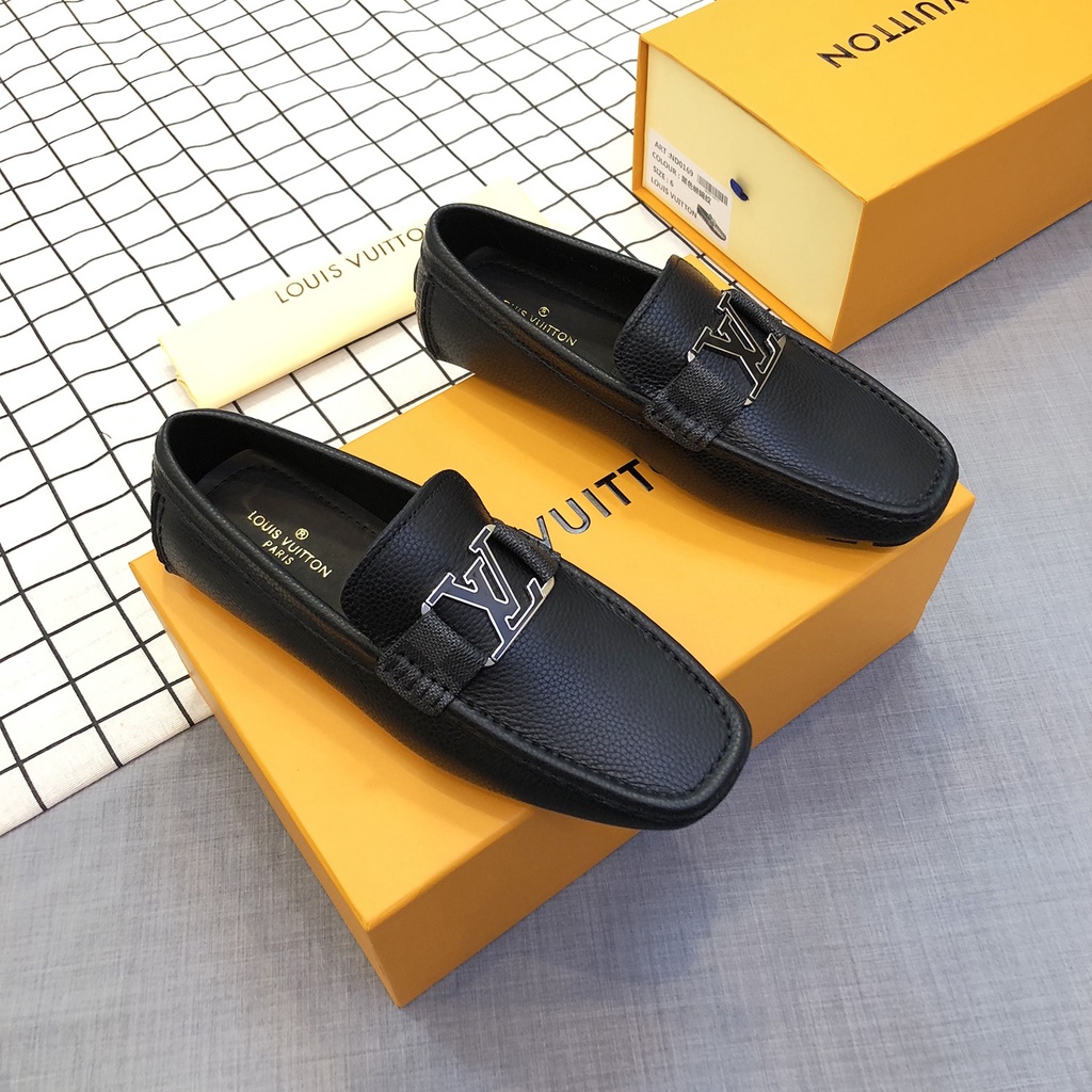 Giày tây lười nam cao cấp da thật Louis Vuitton LV thiết kế sang trọng và trẻ trung