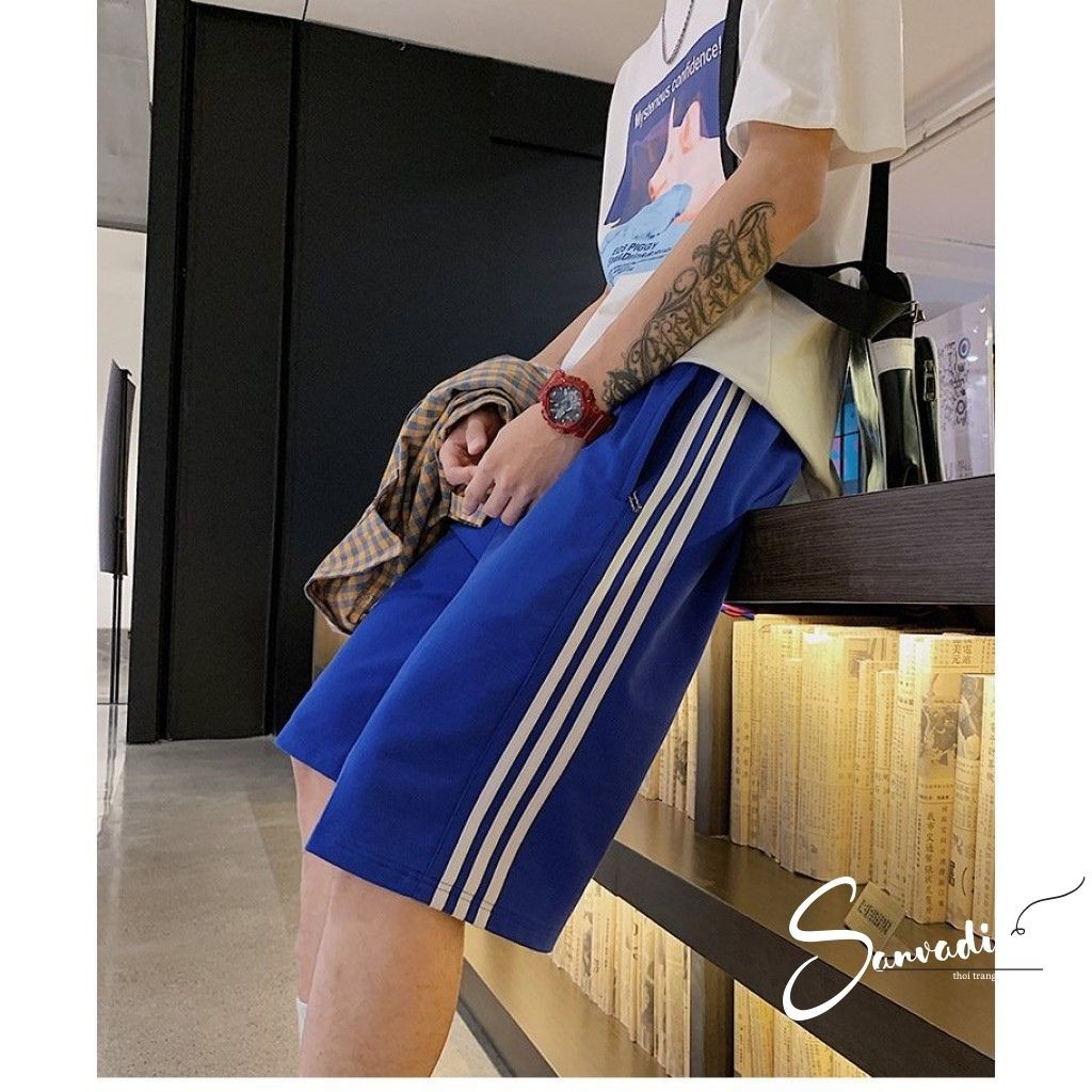 Quần short nam Sanvadio - quần short 3 sọc kiểu dáng hàn quốc- THỜI TRANG UNISEX QS239