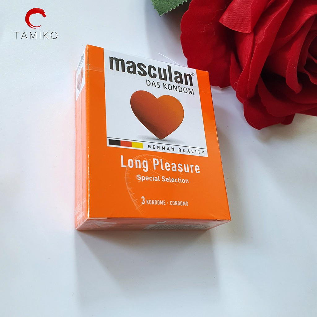 Bao Cao Su Masculan Long Pleasure Cao Cấp , Kéo Dài Thời Quan Hệ -Hộp 3 Cái- Chính Hãng  Xuất Xứ ĐỨC