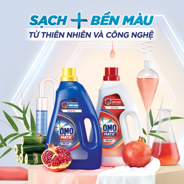 OMO nước giặt bền đẹp dùng cho máy giặt cửa trước 2.3kg/chai