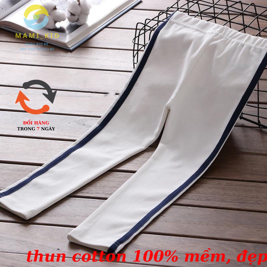 [Mã SKAMLTEX5 giảm 10K đơn 50K] quần legging bé gái phối sọc10-38kg, chất thun tăm, SIÊU co giãn 4 chiềủ