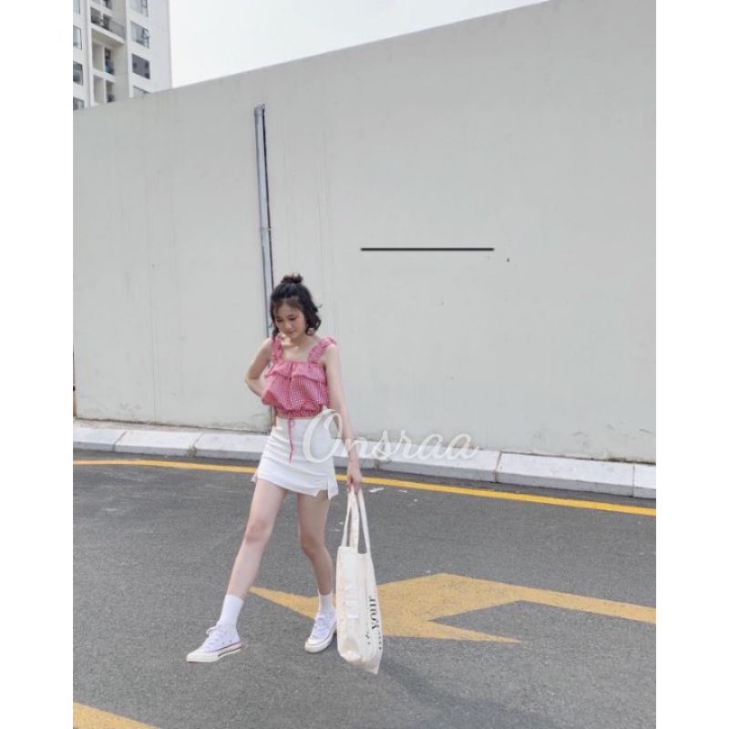 ÁO DÂY CROPTOP BO EO XINH LẮM ẠAD4