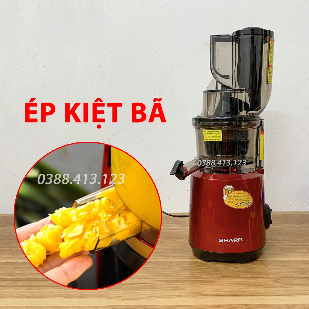 Máy ép trái cây Sharp KS-888 - Máy ép chậm thế hệ mới - Siêu kiệt bã - Loại phễu to - Hàng chính hãng