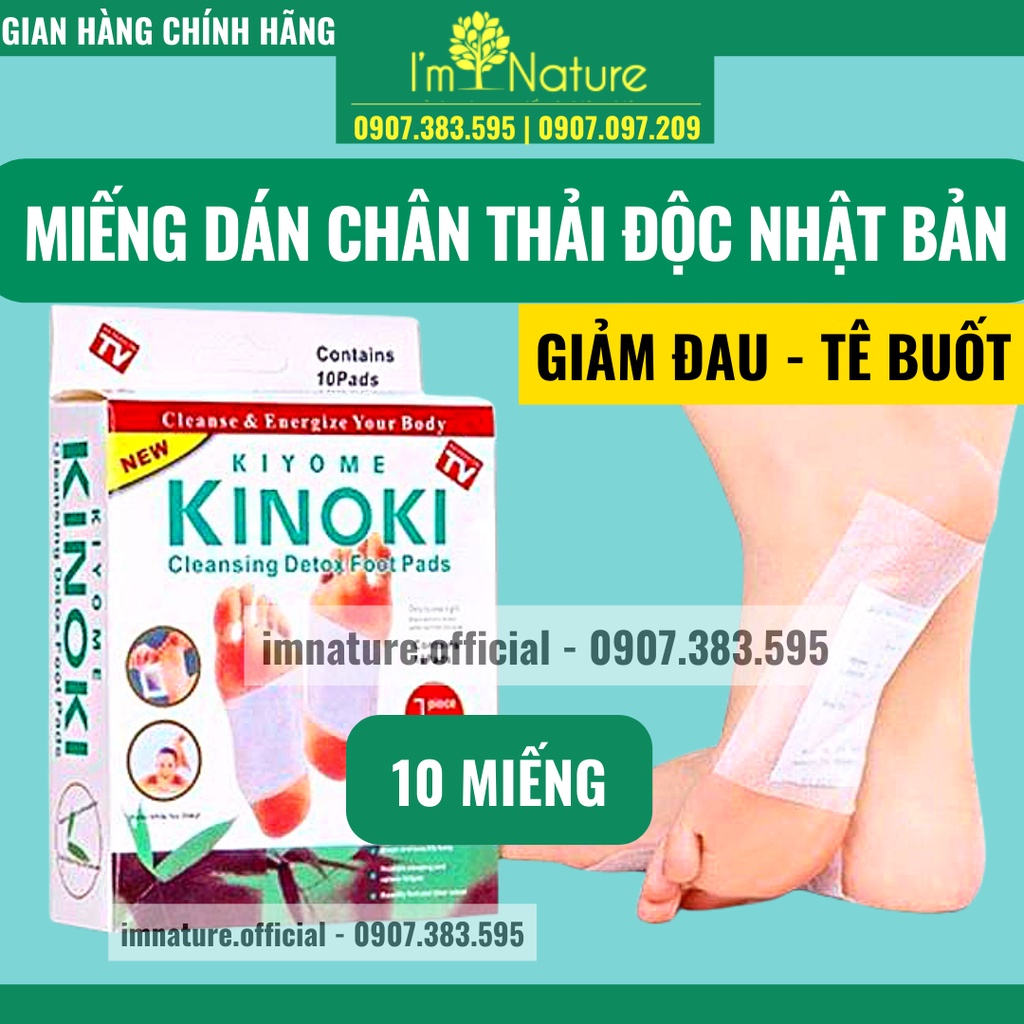 10 Miếng Dán Thải Độc Chân Nhật Bản Kinoki Detox Foot Patch Giúp Thư Giãn - Ấm Lòng Bàn Chân - Giảm Nhức Mỏi