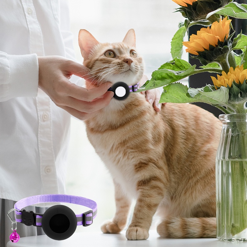 1 Vòng Đeo Cổ Tự Định Vị GPS Chống Thấm Nước Phản Quang Điều Chỉnh Được Cho Thú Cưng Apple Air Tag