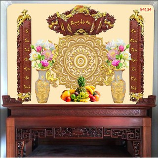 Hot - Tranh Lụa 5D Cao Cấp - Phòng thờ