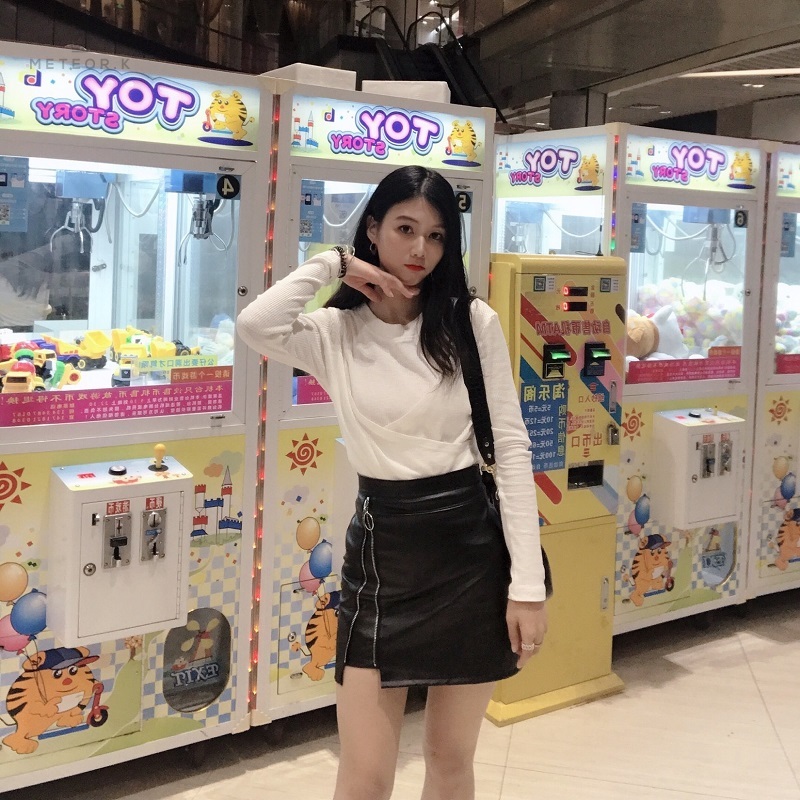 Chân váy da PU chữ A thời trang Hàn Quốc cho nữ | BigBuy360 - bigbuy360.vn