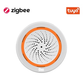 Loa báo khách, Còi báo động Tuya Zigbee tích hợp đo nhiệt độ và độ ẩm,18 kiểu chuông,nguồn USB 5v và pin dự phòng.