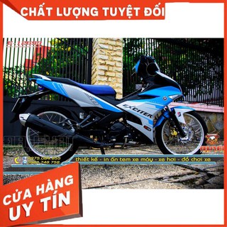 Tem Trùm Xe Exciter 150 Ducati Xanh Bạc