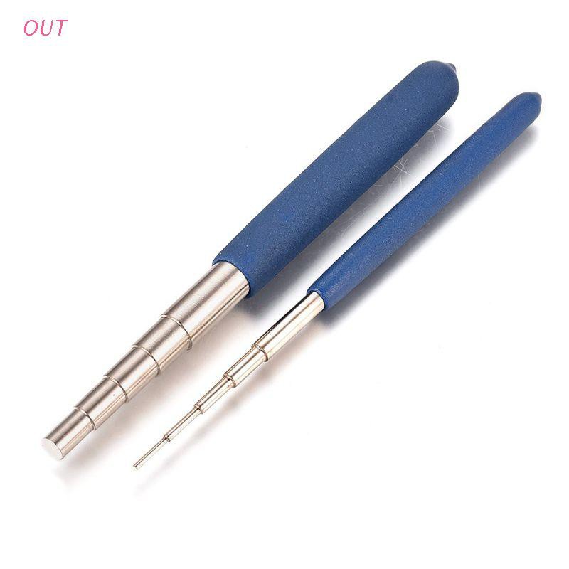 OUT 2Pcs 10 Sizes Wire Ring Wrapping Step Mandel Steel Round Bead Working Loop Jump Ring Metal Jewelry Forming Tools