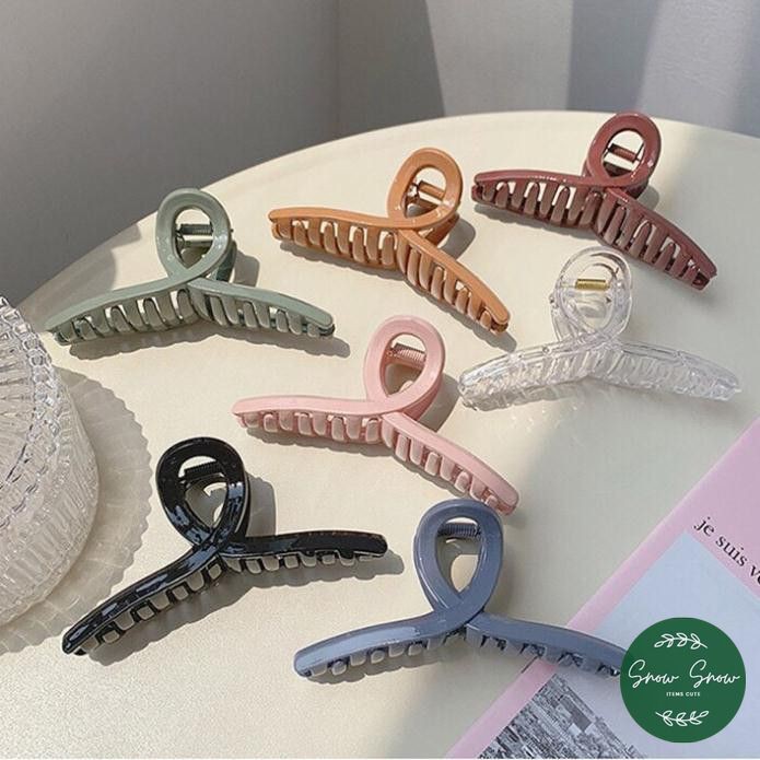 Kẹp tóc cặp tóc Nhựa bóng cỡ lớn thiết kế đơn giản, dễ thương phong cách Hàn Quốc