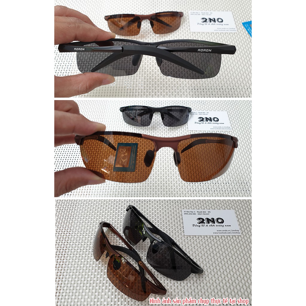 Kính mát nam, mắt kính phân cực polarized chống chói, chống tia UV400 AORON- MK1815