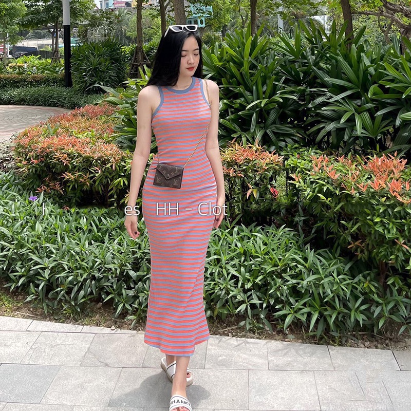 Váy Ba lỗ Kẻ Ngang Phom Đuôi Cá Dáng Maxi M1065- Lolla_Fashion