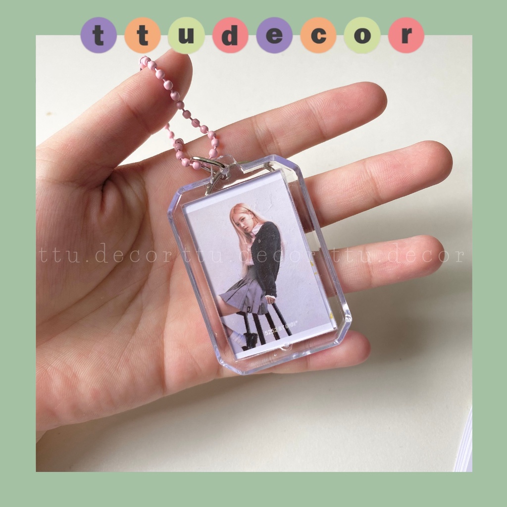 Móc khóa mica in ảnh theo yêu cầu 2 mặt tặng kèm dây treo xinh xắn - ttu.decor