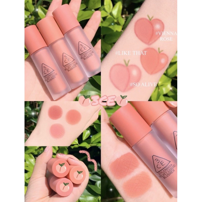 Màu Má 3CE Dạng Kem Velvet Liquid Blusher | BigBuy360 - bigbuy360.vn
