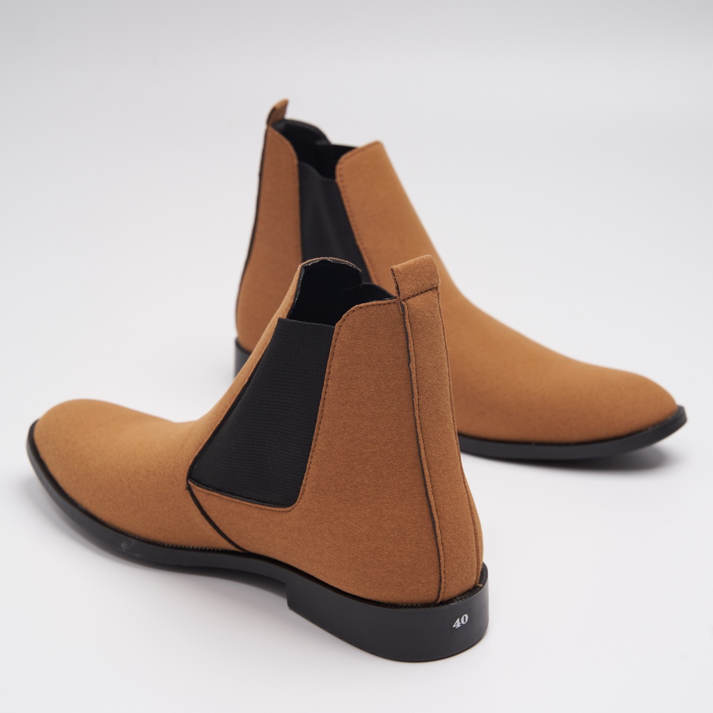 Giày bốt nam Chelsea Boots da lộn, cổ chun, đế cao 3cm khâu chắc chắn | BigBuy360 - bigbuy360.vn