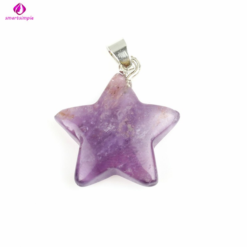 SS 10pcs Natural Stone Pendants Charms Jade Turquoise Stone Star-Shape Pendants