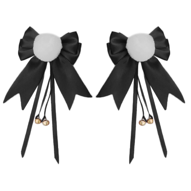 Kẹp Tóc Đính Nơ Lông Giả Dễ Thương Phong Cách Lolita