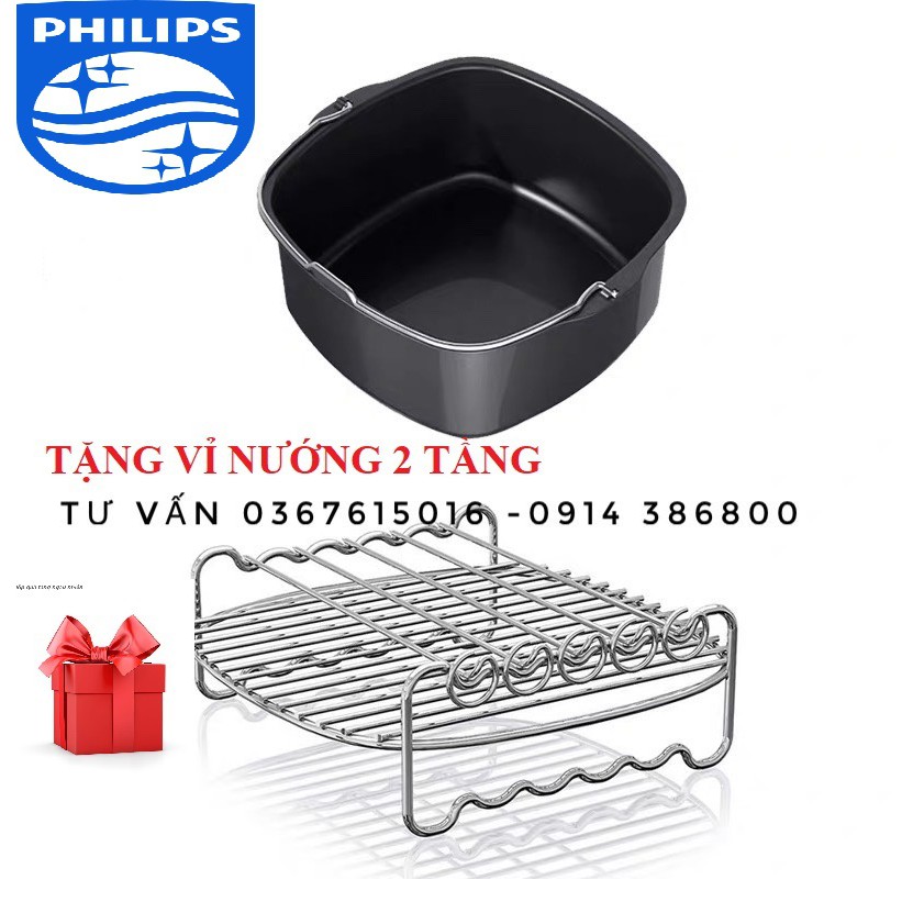 Phụ kiện nồi chiên không dầu Philips - Chảo nướng chống dính - HÀNG CHÍNH HÃNG PHILIPS