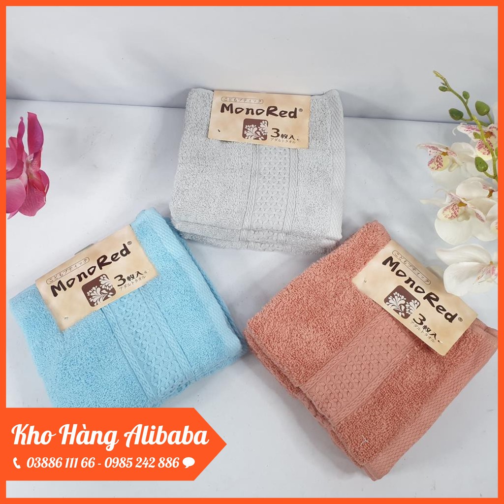 SET 3 Khăn Mặt Nhật MonoRed Cao Cấp