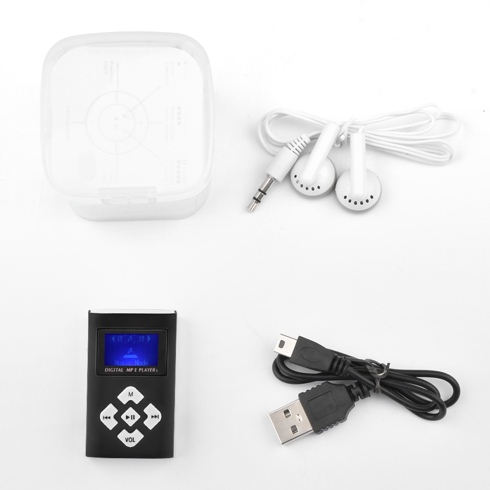 Máy nghe nhạc VIRWIR MP3 USB Mini có tai nghe bằng nhôm siêu nhẹ hỗ trợ thẻ TF
