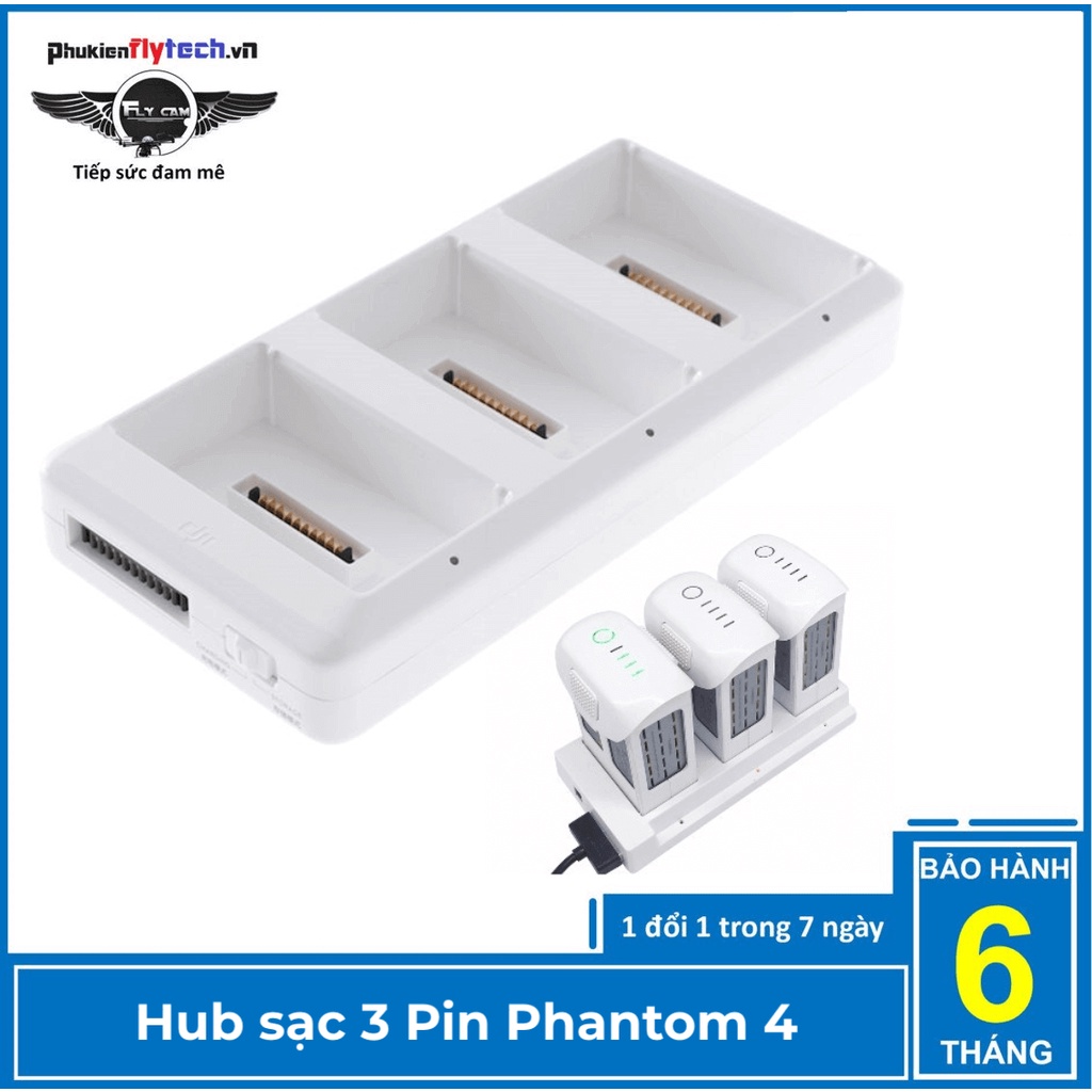 Hub sạc 3 pin Phantom 4 - chính hãng sunnylife - sạc lần lươt 3 pin phantom 4.