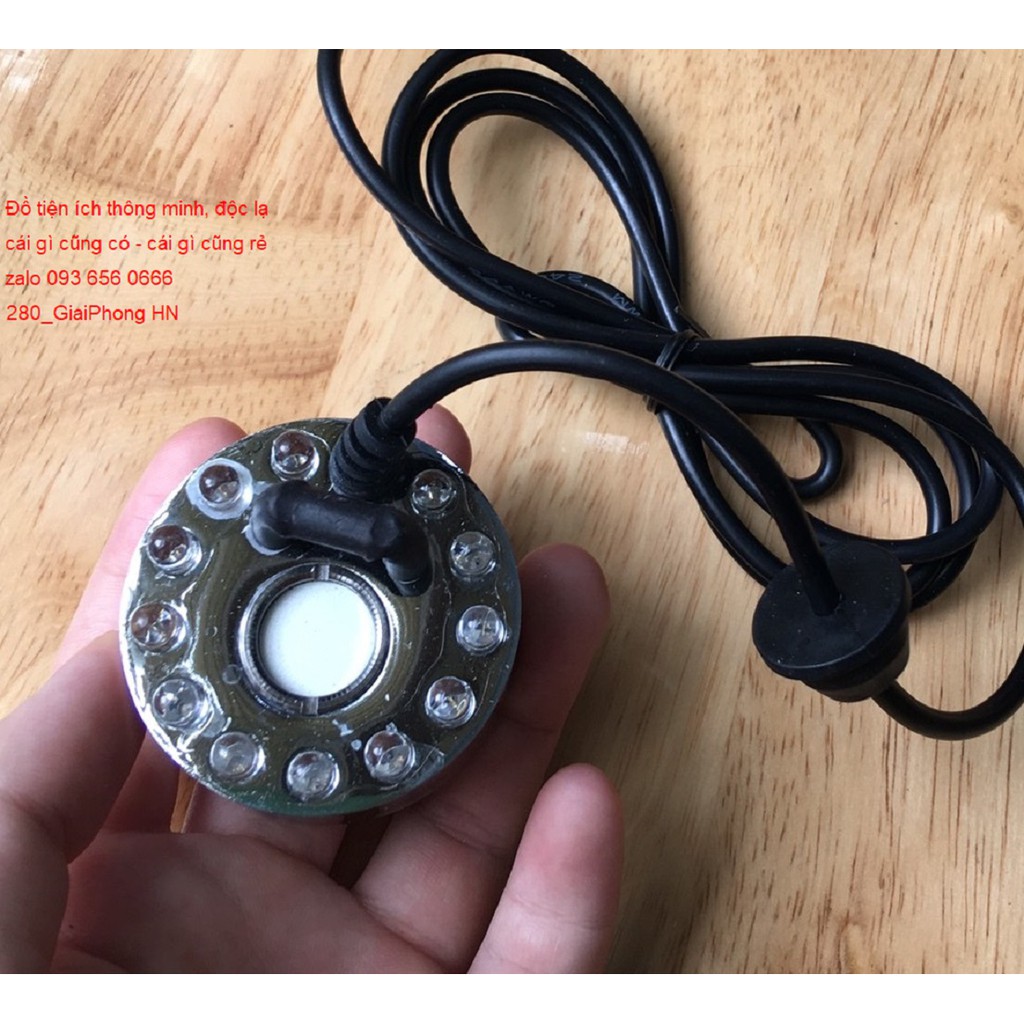 Động Cơ Phun Sương tạo ẩm 12 LED – Nguồn Adapter 24V 1A – Động cơ tạo hơi nước cho bể cá