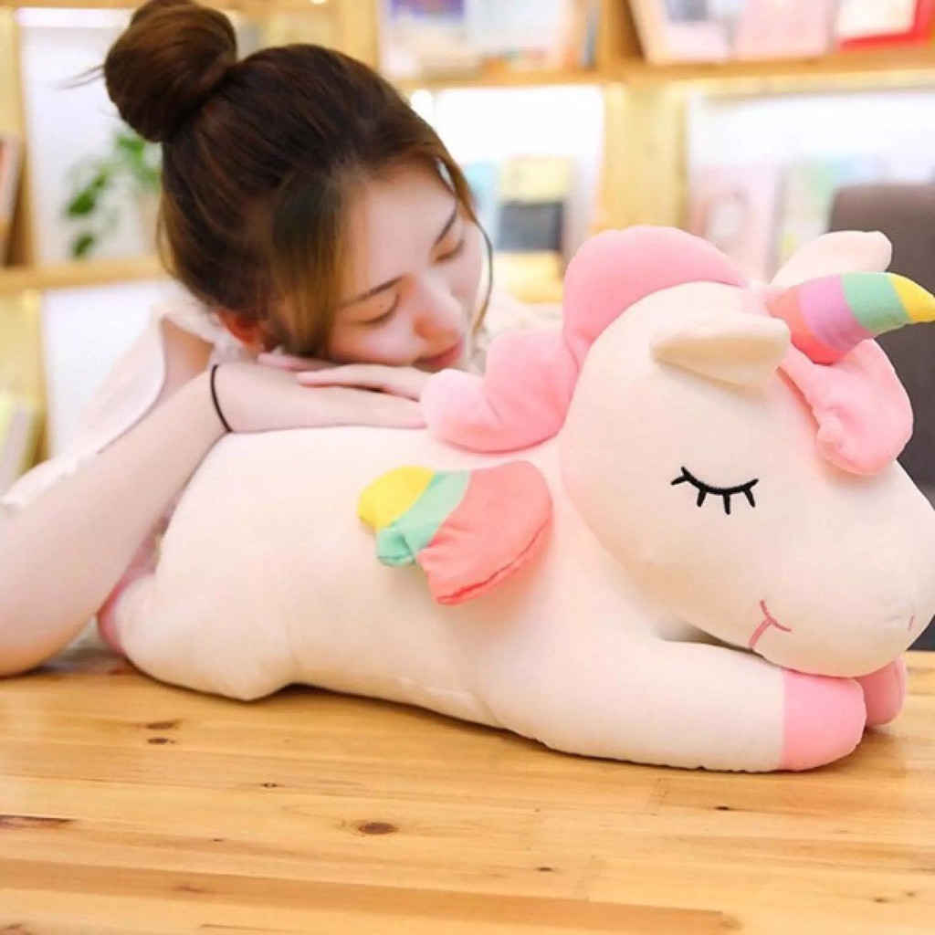 Bộ chăn gối kì lân 3 trong 1 - gối mền ngựa pony - Mền Cầu Vồng - Mền Trơn