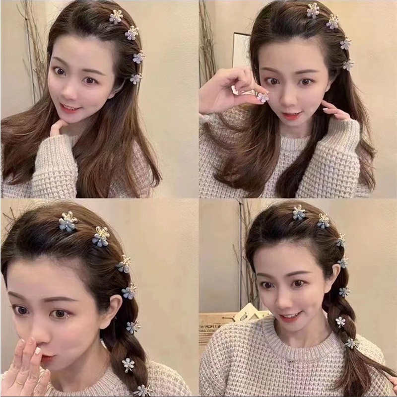 Kẹp Tóc Hình Bông Hoa Đính Đá Pha Lê Màu Sắc Phong Cách Hàn Quốc Dành Cho Nữ