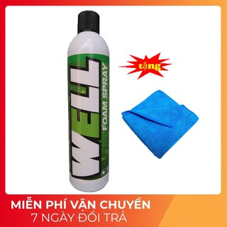 [ Tặng khăn ] Chai xịt bọt tuyết vệ sinh nón bảo hiểm, yên, rửa xe khô nhanh chóng LUBE71 Well Foam Spray 600ml