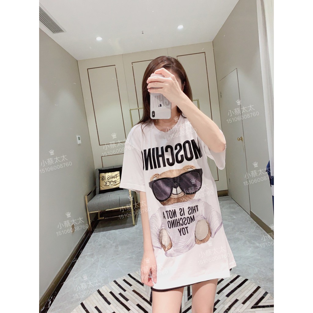 Áo phông gấu Moschino nữ | Áo phông gấu tay lỡ  FORM rộng 100% COTTON | BigBuy360 - bigbuy360.vn