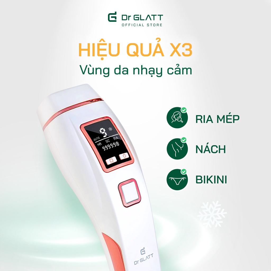 Máy triệt lông mini đa năng triệt lông vĩnh viễn trị mụn trẻ hoá da DR GLATT IPL PRO