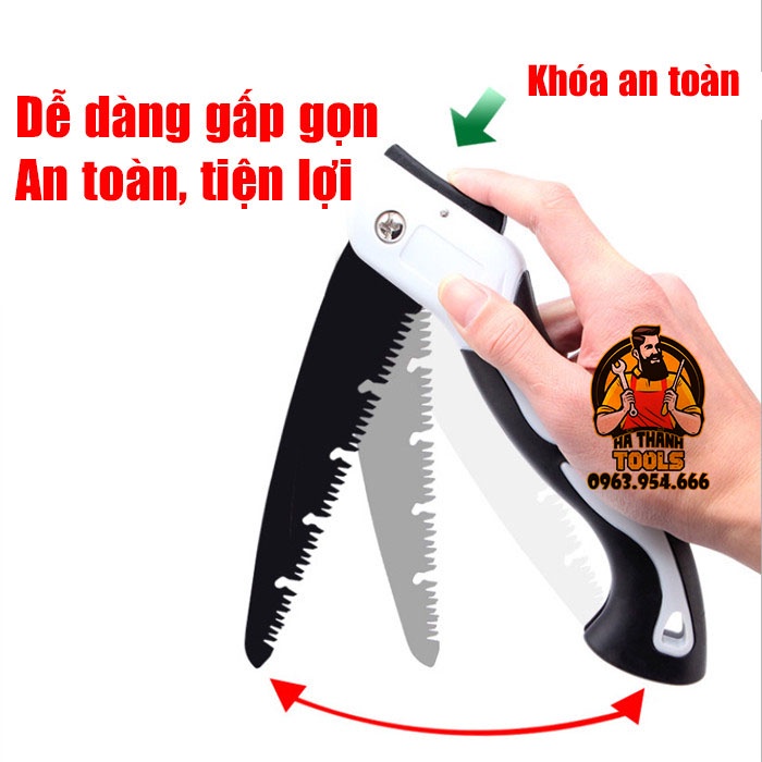 Cưa Gỗ Cầm Tay Gấp Gọn AIRAJ - Lưỡi Cưa Cây, Cành Lưỡi Thép Hợp Kim SK5