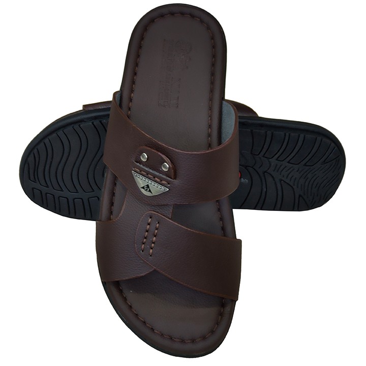 Dép nam quai ngang TiTi ĐÔ da bò thật cao cấp DN2076a