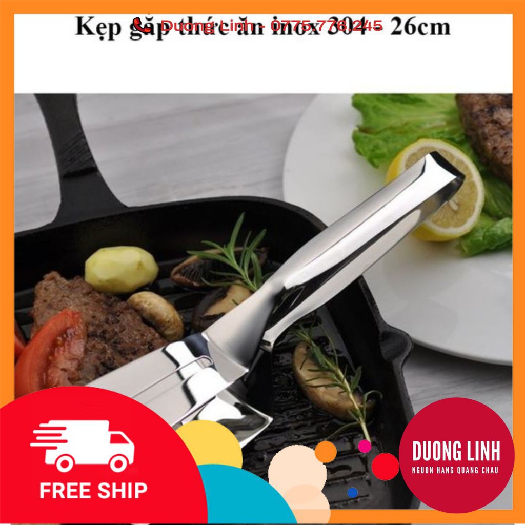 [SIÊU ƯU ĐÃI] KẸP GẮP THỨC ĂN BẰNG INOX - 26CM