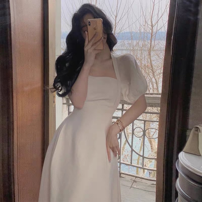 Váy Đầm Thiết Kế Tay Tơ Bồng Nhẹ Ôm Eo Tiểu Thư Chất Đẹp ảnh thật Kaylee | BigBuy360 - bigbuy360.vn