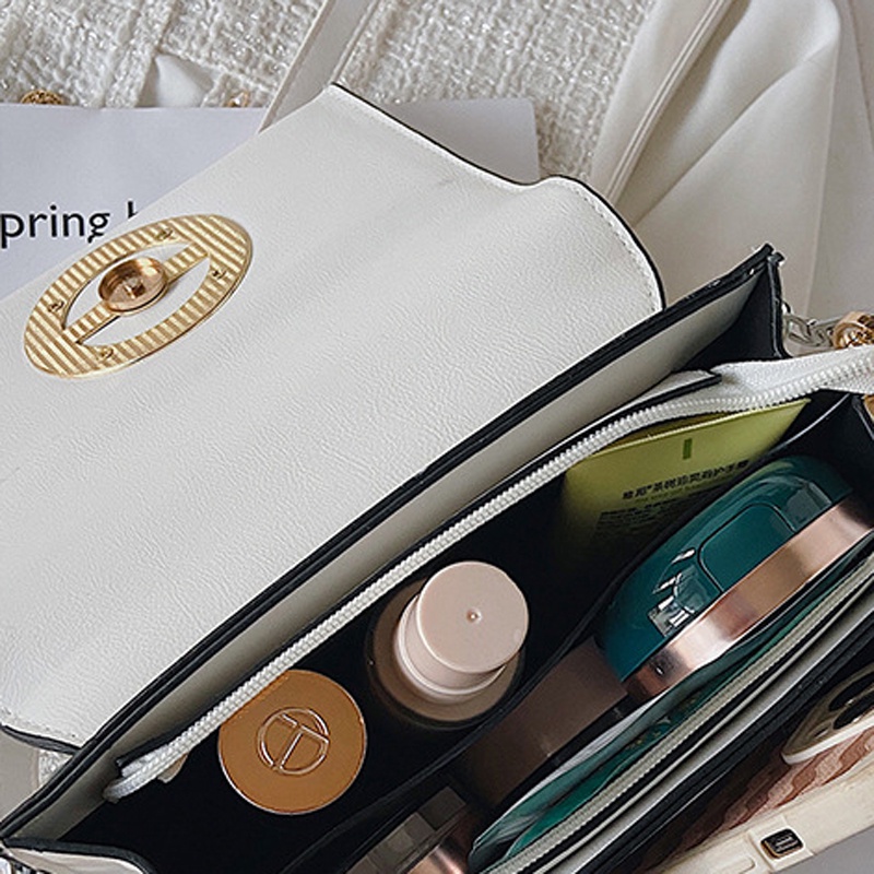 Túi Đeo Vai Hình Vuông Cỡ Nhỏ Phối Dây Đeo Sợi Xích Thời Trang Cho Nữ