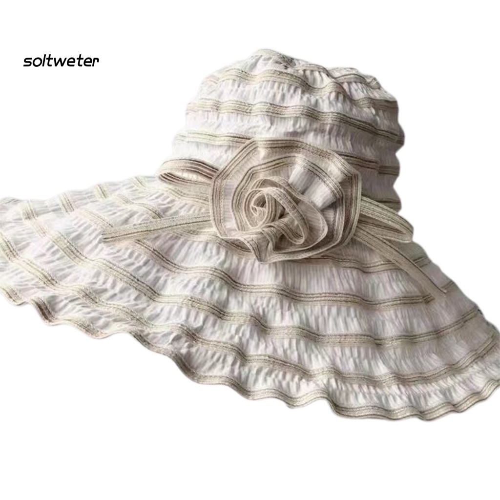 Mũ Chống Nắng/Tia UV Họa Tiết Hoa Nhỏ Gọn Tiện Lợi Cho Đi Du Lịch