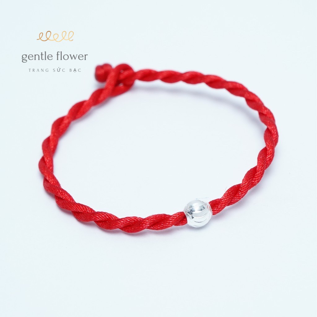 [MÃ GENTFLO GIẢM 10K ĐƠN 29K]Vòng tay chỉ đỏ mix Bi bạc 925 may mắn dây lụa xoắn, xinh xắn - Gentle Flower