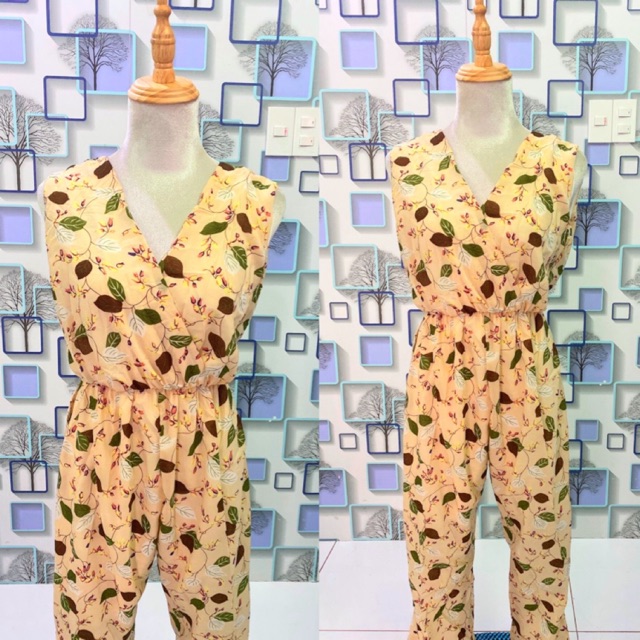 Jum dài ống suông hoạ tiết chiếc lá