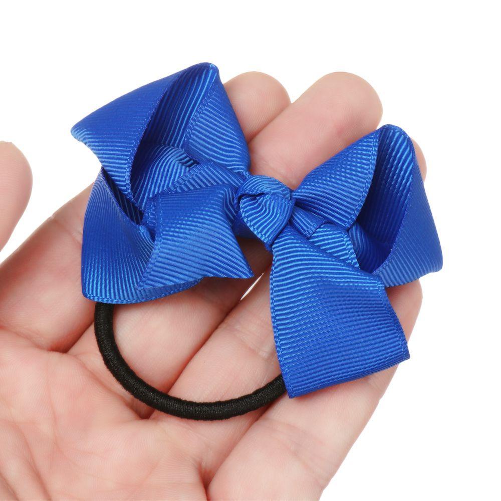 ORIENTLII 1 Cặp Dây Buộc Tóc Co Giãn Đính Nơ Màu Sắc Ngọt Ngào Xinh Xắn Cho Bé Gái / Học Sinh