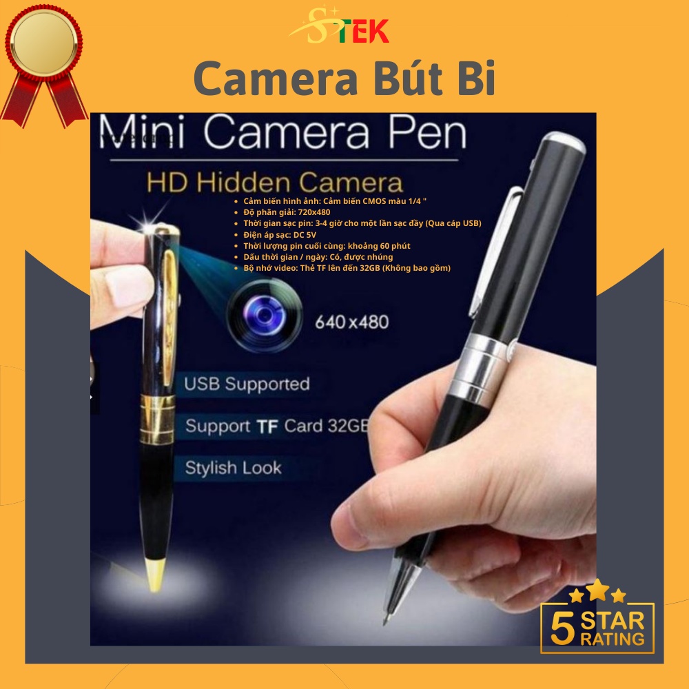 Camera Bút Bi Có Thể Sử Dụng Như Một Chiếc Bút Bình Thường Quay Video Cũng Như Chụp Ảnh Tĩnh Hỗ trợ thẻ TF