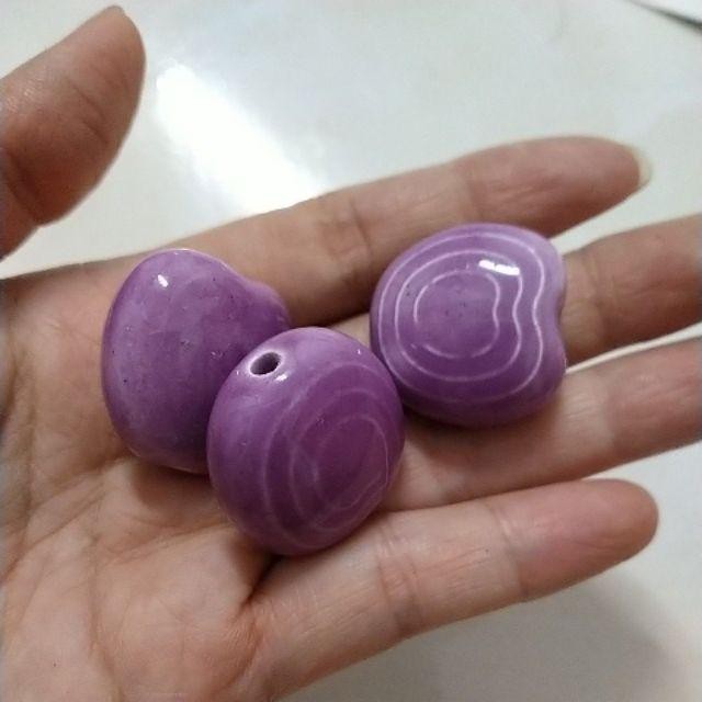 3 viên trái tim gốm sứ 25mm