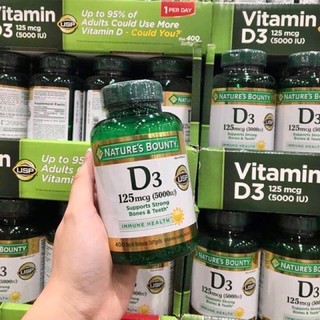 Viên Uống Bổ Sung Vitamin D3 125mcg ( 5000IU ) Nature’s Bounty