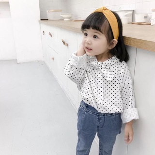 Áo sơmi chấm bi cho bé điệu 👧🏻👧🏻👧🏻
