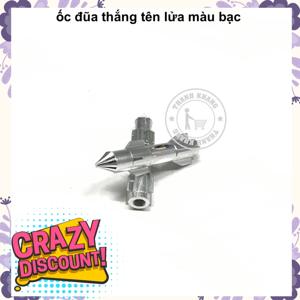 Bộ cặp ốc đũa thắng tên lửa nhôm gắn mọi loại xe máy thanh khang màu bạc 006001388