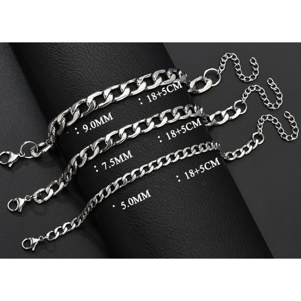 Chain Bracelet vòng tay titan dây xích cho nam nữ không gỉ không đen phong cách hip hop vòng tay cho cặp đôi