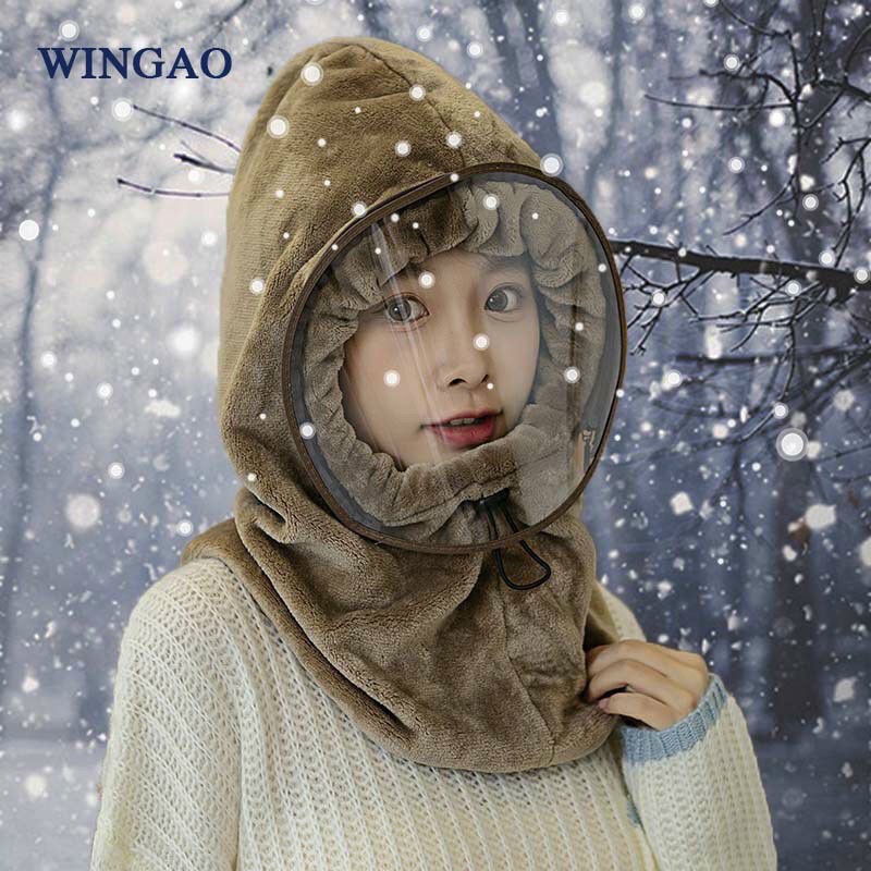 Mũ lông kèm tấm kính chắn gió tiện lợi giữ nhiệt cho cơ thể