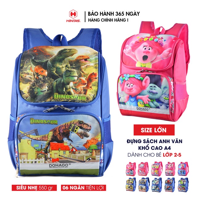 Balo chống gù học sinh tiểu học cấp 1 HINTAS  cho bé trai và bé gái lớp 2-5 BLCG 103